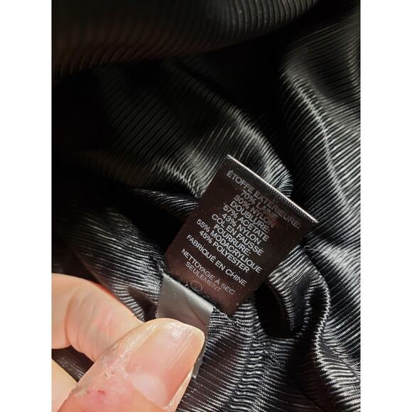 Express Jacket Coat Sz Small Womens Black Double Breasted Fur lining Wool Blend - Picture 4 of 8